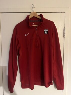 Nike Red Temple University Dri-FIT Half-Zip Pullover